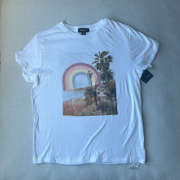 NWT Wildfox Rainbow Coast Keke Tee - Picture 6 of 9